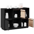 vidaXL Komoda čierna 110,5x35x80 cm borovicový masív