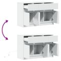 vidaXL TV stolík s LED biely 91x34x61 cm kompozitné drevo