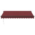 vidaXL Automaticky zaťahovacia markíza burgundská 350x250 cm
