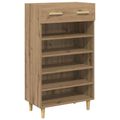 vidaXL Skriňa na topánky 60 x 35 x 105 cm Kompozitné drevo Dub artisan