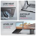AXAGON STND-LAG hliníkový stojan na notebook 10"-17.3" nastavitelná výška, šedý Stojan, notebooky 10"–17.3", 8 poloh, výška 91–150 mm, hliník, protiskluzový, nosnost 20 kg, šedý