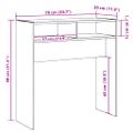 vidaXL Konzolový stolík Artisan Dub 78x30x80 cm Konštruktérske drevo