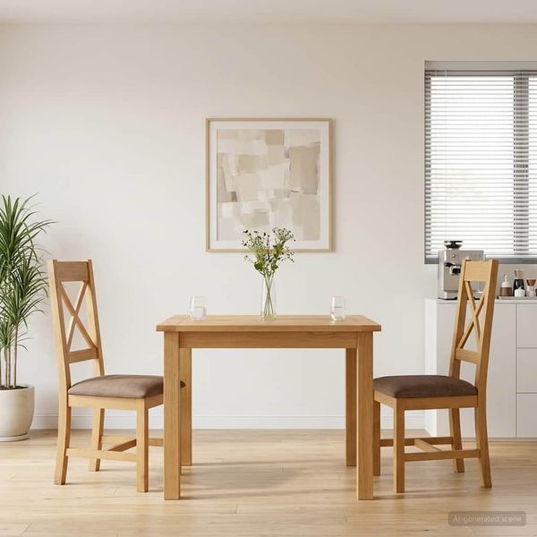 vidaXL Jedálenská stolička 2 pcs Masívne dubové drevo Sivá