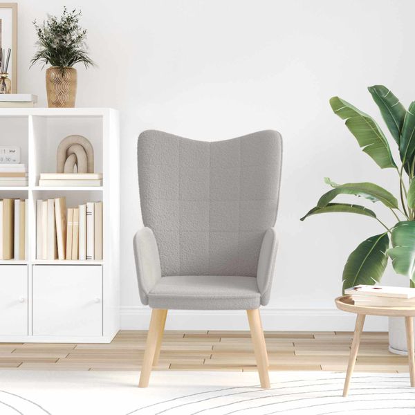 vidaXL kreslo Svetlosivá 62 x 67 x 95,5 cm Sherpa látka