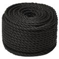 vidaXL Pracovné lano čierne 20 mm 25 m polypropylén