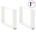 vidaXL Nohy konferenčného stolíka v tvare U, 2 ks, biele, 50 x (30-31) cm, oceľové