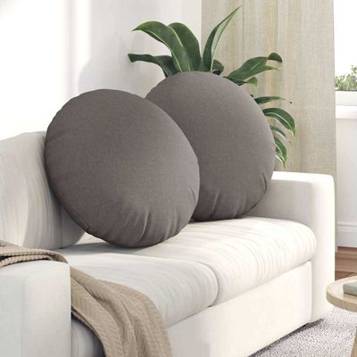 vidaXL Vankúše na sedenie 2 pcs Sivohnedá Ø60 x 21 cm látka