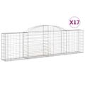 vidaXL Oblúkové gabionové koše 17ks 300x30x80/100cm pozinkované železo