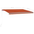 vidaXL Manuálne zaťahovacia markíza 400x300 cm oranžová a hnedá