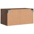 vidaXL Nástenné skrinky sklenené dvierka 2 ks hnedý dub 68,5x37x35 cm