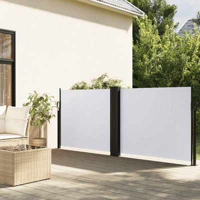 vidaXL Zaťahovacia bočná markíza, biela 120x600 cm