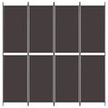 vidaXL 4-panelový paraván hnedý 200x220 cm látkový