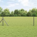 vidaXL Hexagonálny plotový základ 25 x 0,6 m PVC potiahnutá oceľ Sivá