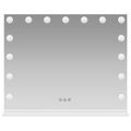 vidaXL LED zrkadlo na umývadlo Biela 58 x 10 x 47 cm Sklo a oceľ