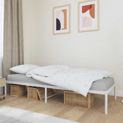 vidaXL Kovový posteľný rám biely 80x200 cm