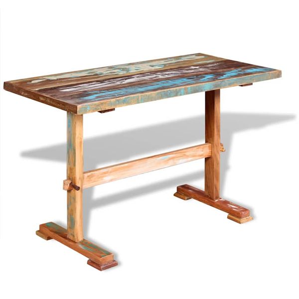 vidaXL Jedálenský stôl s podstolinou, recyklovaný masív 120x58x78 cm
