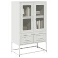 vidaXL Vysoká skrinka biela 68x39x111,5 oceľ