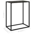 vidaXL Konzolový stolík čierny 60x35x75 cm tvrdené sklo
