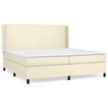 vidaXL Boxspring posteľ s matracom krémová 200x200 cm umelá koža