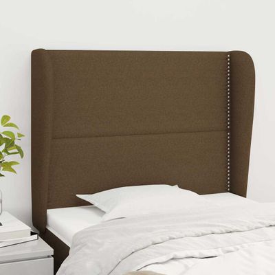vidaXL Čelo postele so záhybmi tmavohnedé 103x23x118/128 cm látka