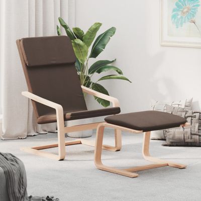vidaXL Relaxačné kreslo s podnožkou tmavohnedé látka