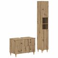 vidaXL Súprava kúpeľňových skríň v 2 kusoch ALKMAAR Dub artisan