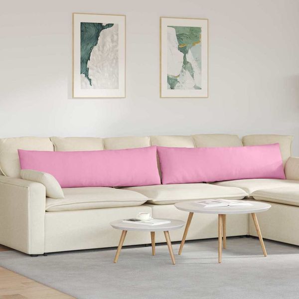 vidaXL Vankúše na pohovku 2 pcs Ružová 145 x 40 cm látka