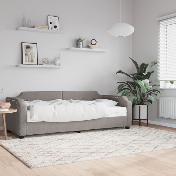 vidaXL Denná posteľ s matracom sivohnedá 90x200 cm látka