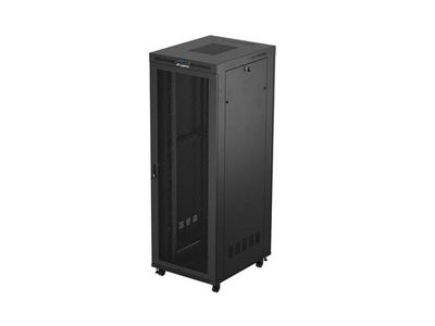 19'' Voľne stojaca racková skriňa 47u/800x1000 (flat pack) so sieťovými dverami lcd čierna lanberg V2