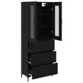 vidaXL Highboard 2 ks Čierny dub 69,5 x 34 x 180 cm Kompozitné drevo