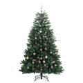 vidaXL Umelý výklopný vianočný stromček 300 LED a sada gúľ 210 cm
