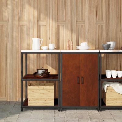 vidaXL Kuchynský úložný set HATTEM 2 pcs Hrdzavý Oceľ