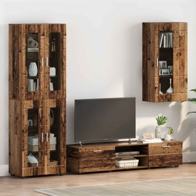 vidaXL Drevená skrinka Staré drevo 50 x 29 x 100 cm Kompozitné drevo