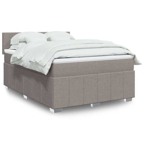 vidaXL Boxspring posteľ s matracom sivohnedý 140x190 cm látka