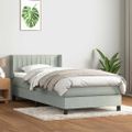 vidaXL Posteľný rám boxsping s matracom bledosivý 90x220 cm zamat