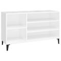 vidaXL Botník lesklý biely 102x36x60 cm spracované drevo