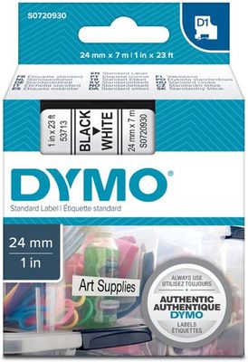 páska DYMO 53713 D1 Black On White Tape (24mm)