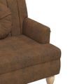 vidaXL Lavička s vankúšmi hnedá 113x64,5x75,5 cm umelá semišová koža