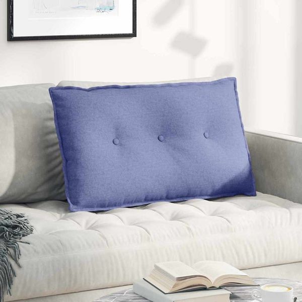 vidaXL Poduška na chrbát Modrá džínovina 80 x 19 x 50 cm látka