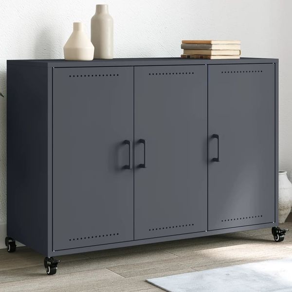 vidaXL Komoda antracitová 100,5x39x72 cm oceľ