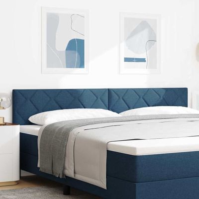 vidaXL LED hlavová doska Modrá 200 cm látka