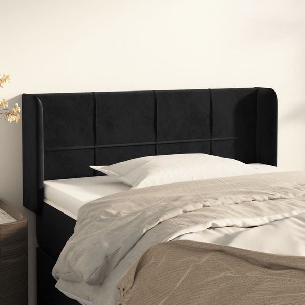 vidaXL Čelo postele so záhybmi čierne 83x16x78/88 cm zamat