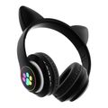Słuchawki dla dzieci bluetooth led / kocie uszy, black / czarny