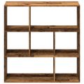 vidaXL Rozdeľovacia knižnica staré drevo 102x29x103,5 cm kompoz.drevo