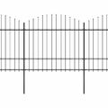 vidaXL Záhradný plot s vrchnou časťou z ocele 671x175 cm čierny
