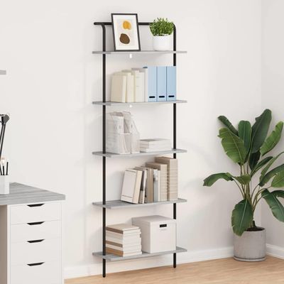 vidaXL Regál na knihy Sivý Sonoma 60 x 24 x 168 cm Kompozitné drevo