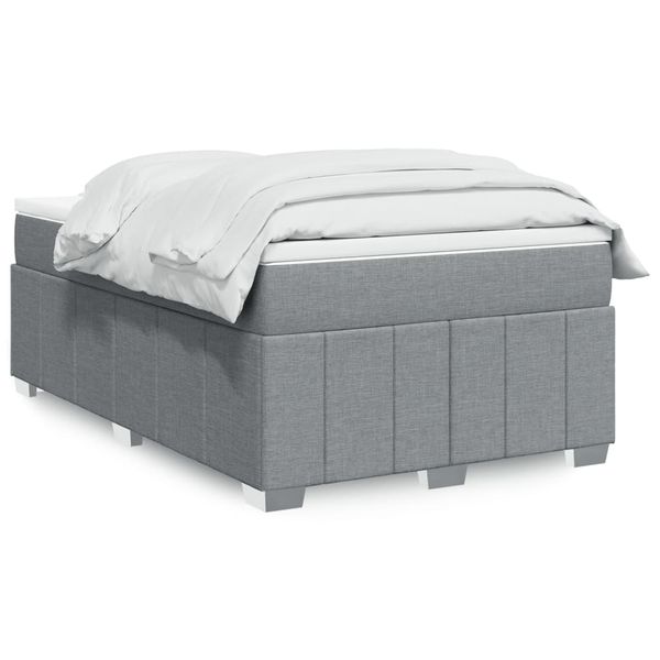 vidaXL Boxspring posteľ s matracom bledosivá 120x200 cm látka