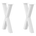 vidaXL Nohy k jedálenskému stolu v tvare X, 2 ks, biele, 50 x (72-73) cm, oceľové