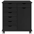 vidaXL Koliesková skriňa 63,5 x 39 x 65,5 cm Masívne borovicové drevo