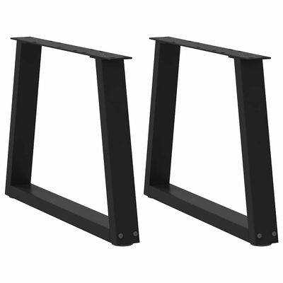 vidaXL Nohy konferenčného stolíka v tvare V, 2 ks, čierne, 50 x (42-43,3) cm, oceľové
